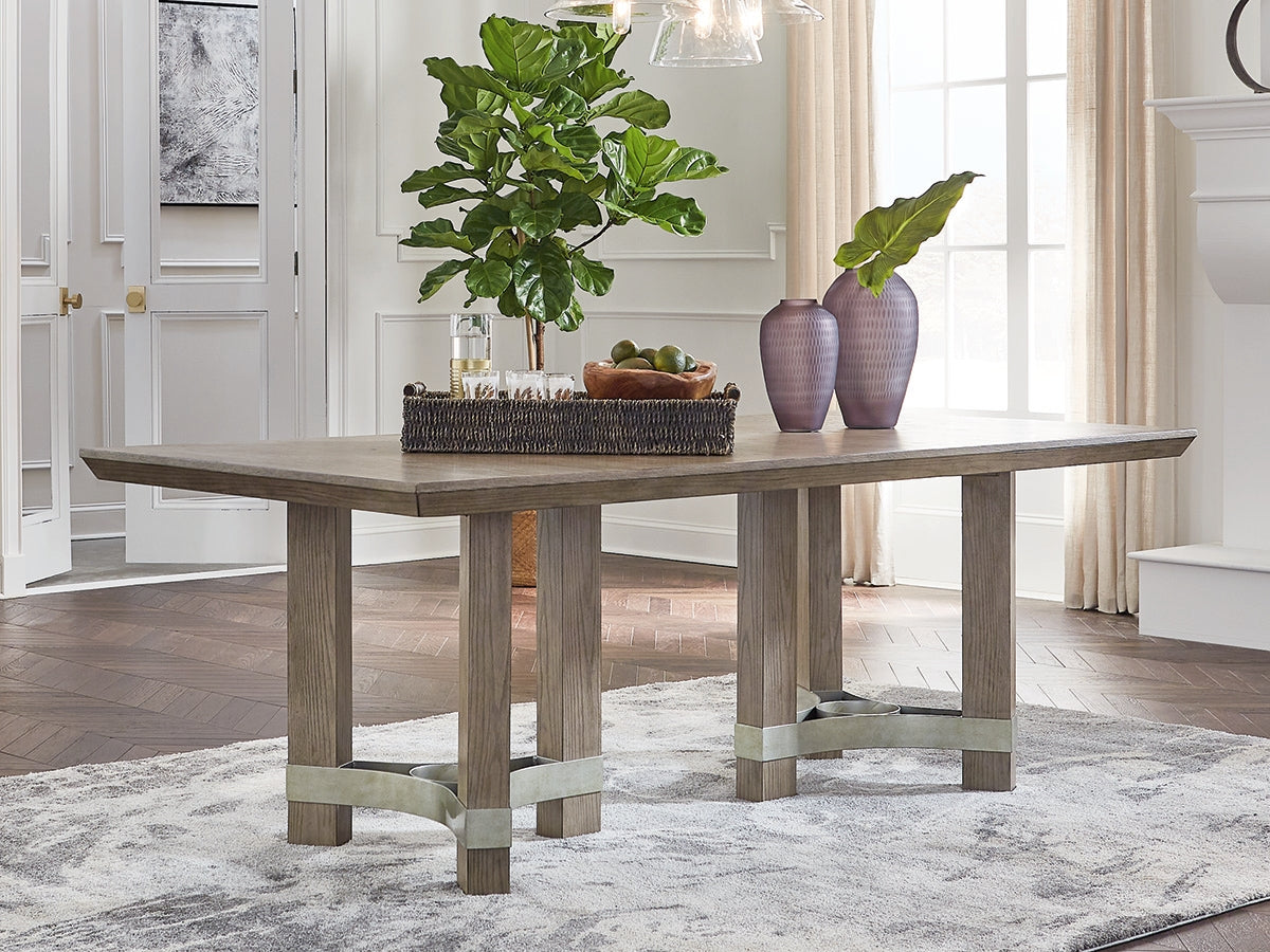 Prime Furniture - Ashley Furniture - Chrestner Dining Room - Rectangular Dining Room Table / Gray - D983-25