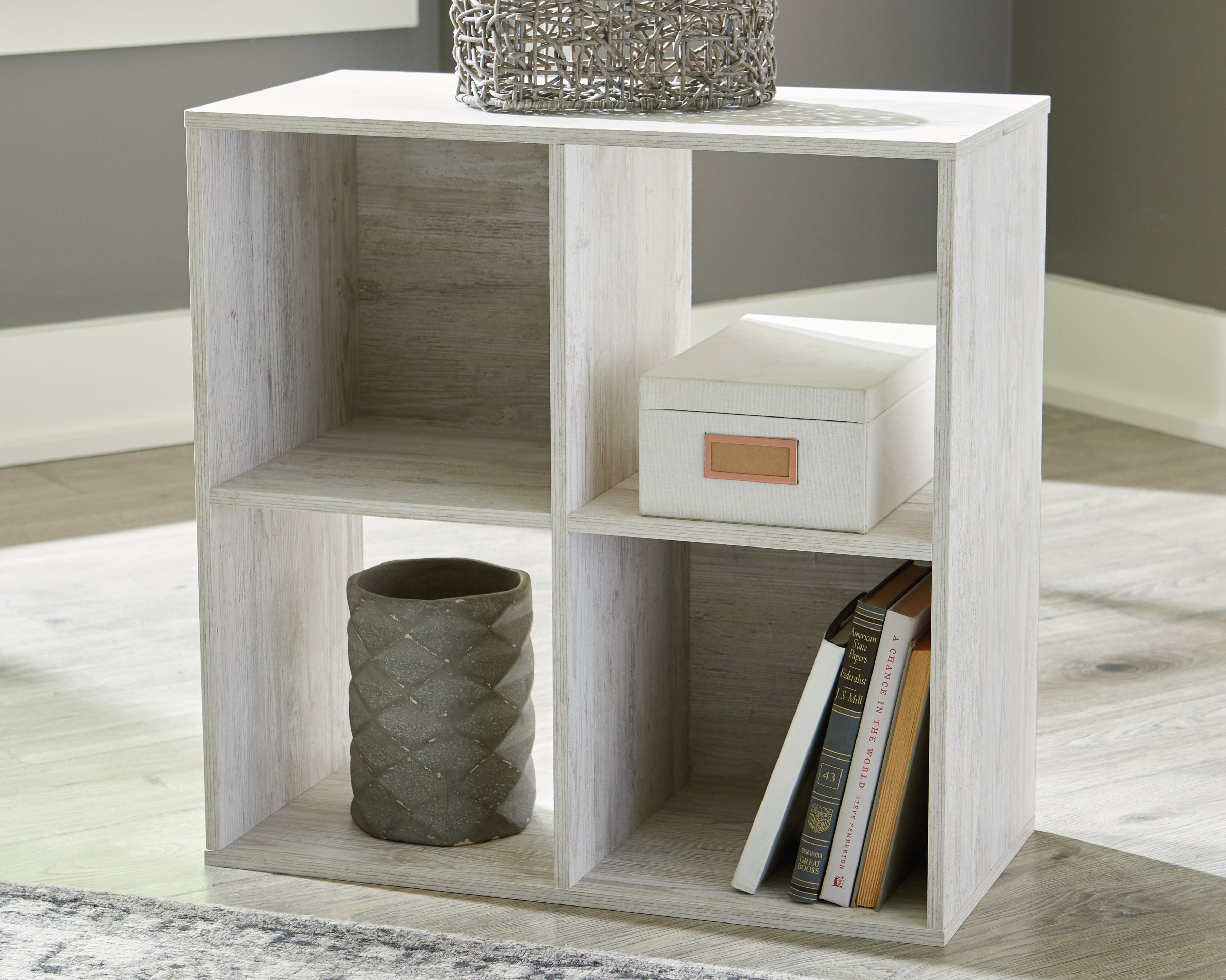 Prime Furniture - Ashley Furniture - Paxberry Four Cube Organizer - Four Cube Organizer / Whitewash - EA1811-2X2
