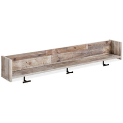 Prime Furniture - Ashley Furniture - Neilsville Wall Decor - Wall Mounted Coat Rack w/Shelf / Whitewash - EA2320-151
