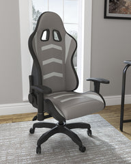 Prime Furniture - Ashley Furniture - Lynxtyn Desk Chair - Home Office Swivel Desk Chair / Black/Gray - H400-09A