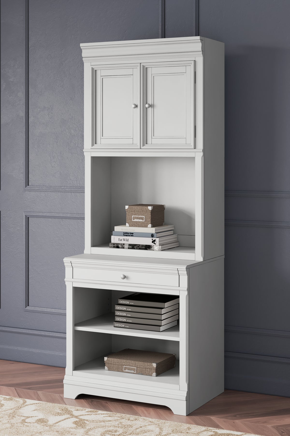 Prime Furniture - Ashley Furniture - Kanwyn Bookcase - Bookcase / Whitewash - H777H7