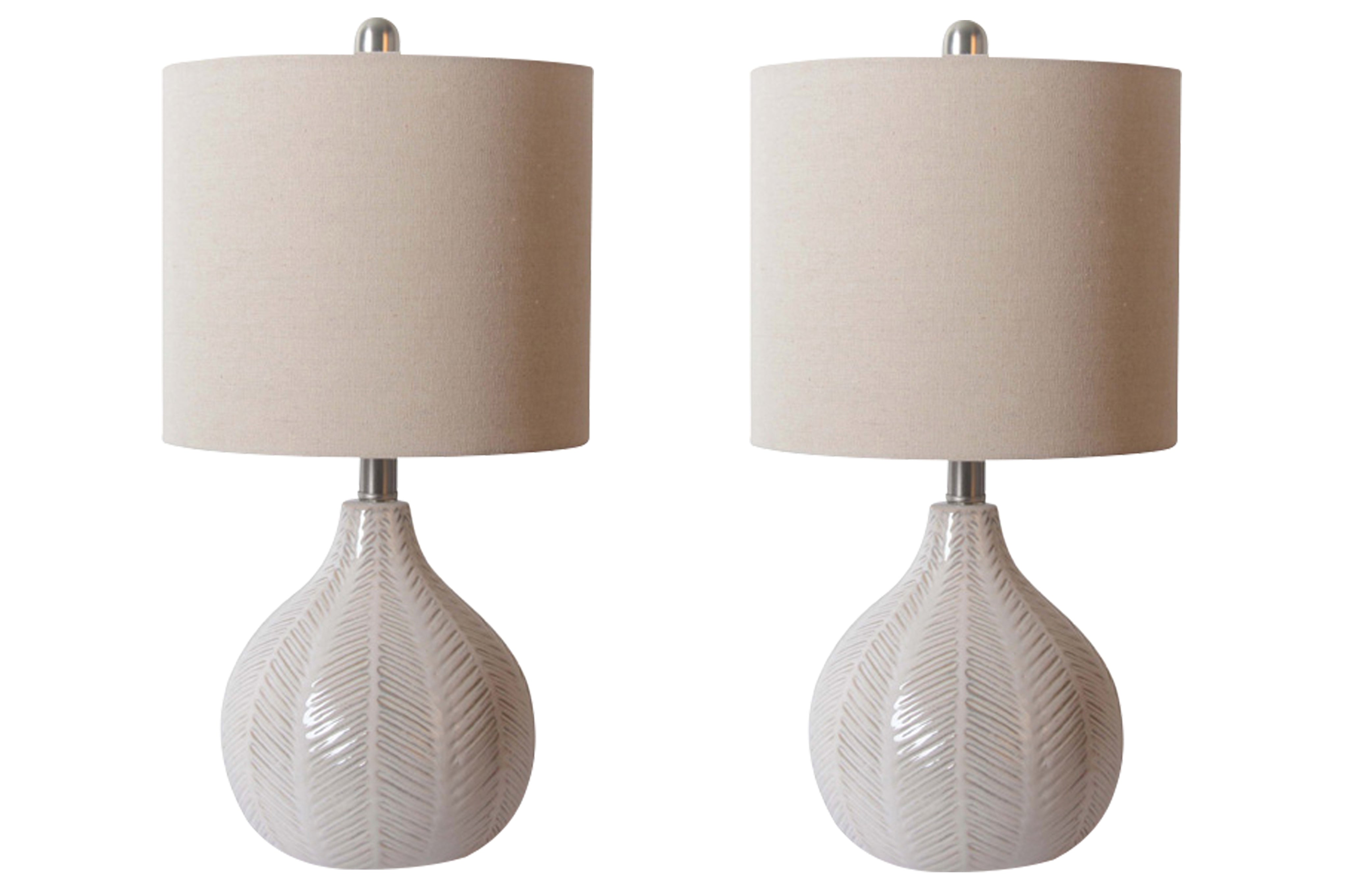 Prime Furniture - Ashley Furniture - Rainermen Lighting - Table Lamp (Set of 2) / Off White - L180024X2