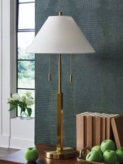 Prime Furniture - Ashley Furniture - Haigwood Lighting - Metal Table Lamp (1/CN) / Gold Finish - L208474