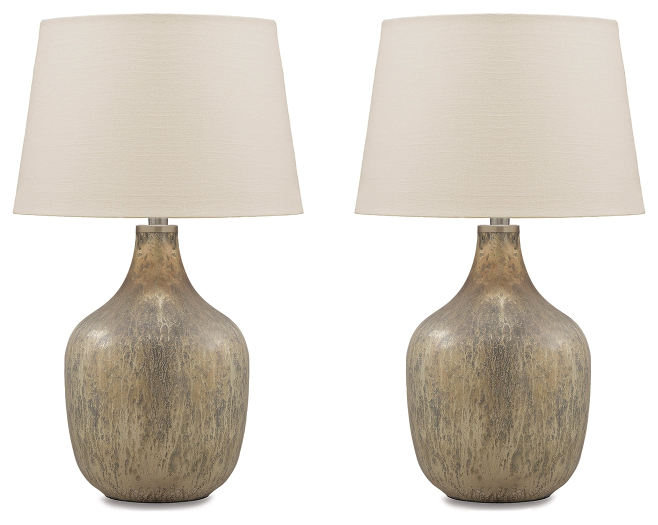 Prime Furniture - Ashley Furniture - Mari Lighting - Table Lamp (Set of 2) / Gray/Gold Finish - L430664X2