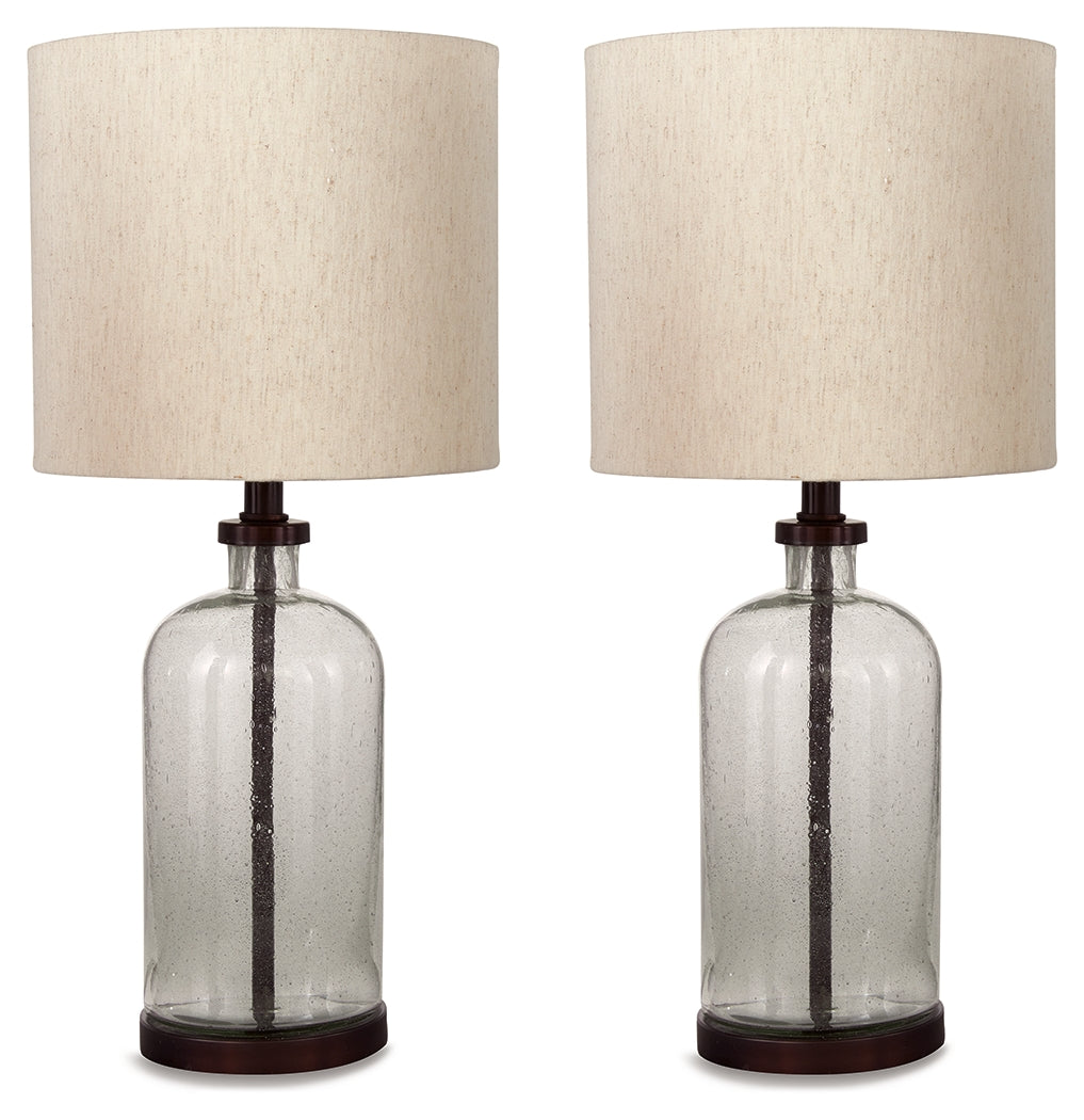 Prime Furniture - Ashley Furniture - Bandile Lighting - Table Lamp (Set of 2) / Clear/Bronze Finish - L430674X2