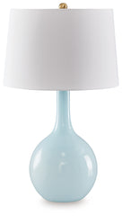 Prime Furniture - Ashley Furniture - Rylanton Lighting - Glass Table Lamp (1/CN) / Aqua - L430874