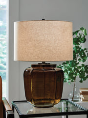 Prime Furniture - Ashley Furniture - Bainmore Lighting - Glass Table Lamp (1/CN) / Amber - L430914