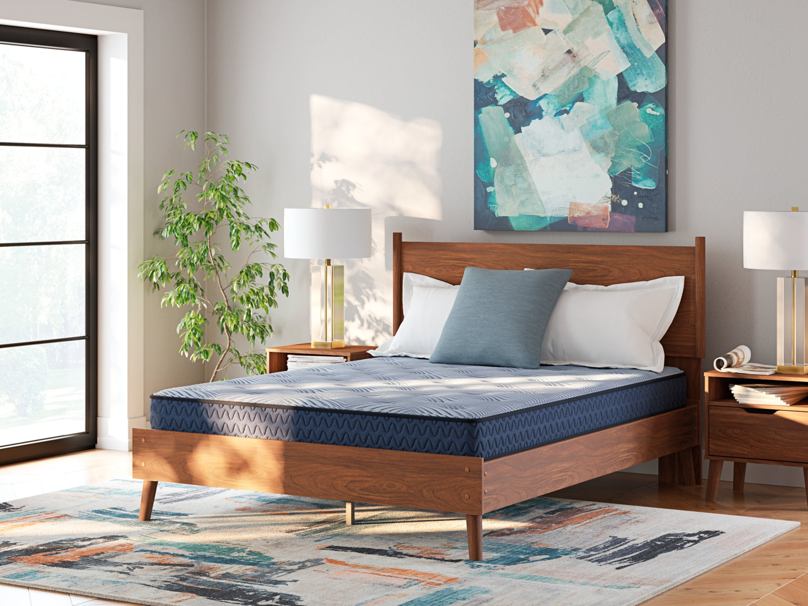 Prime Furniture - Ashley Furniture - Peak 2.0 Bonnell Mattresses - Full / Light Blue - M20121