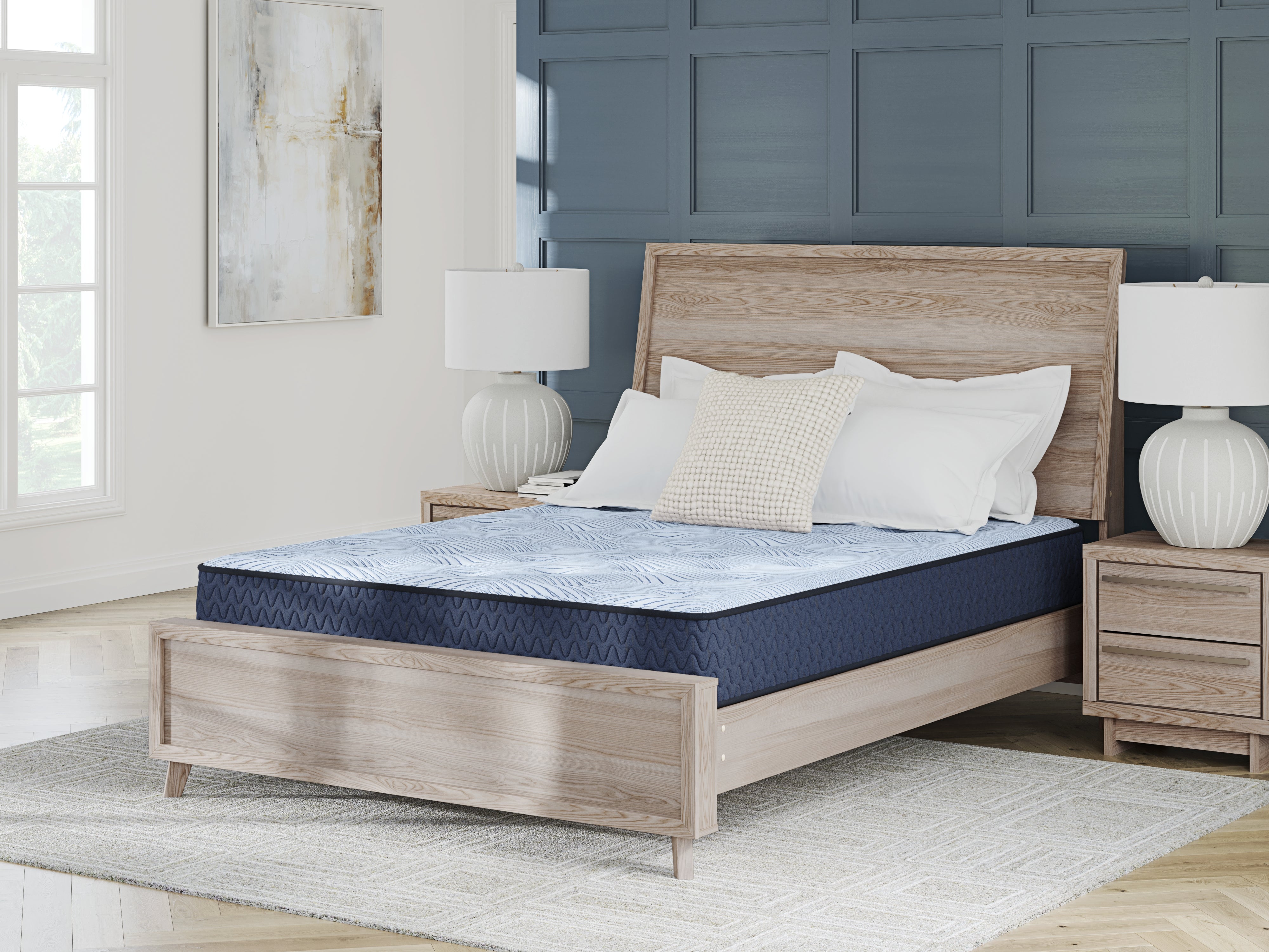 Prime Furniture - Ashley Furniture - Peak 2.0 10 Hybrid Mattresses - Queen / Light Blue - M20231