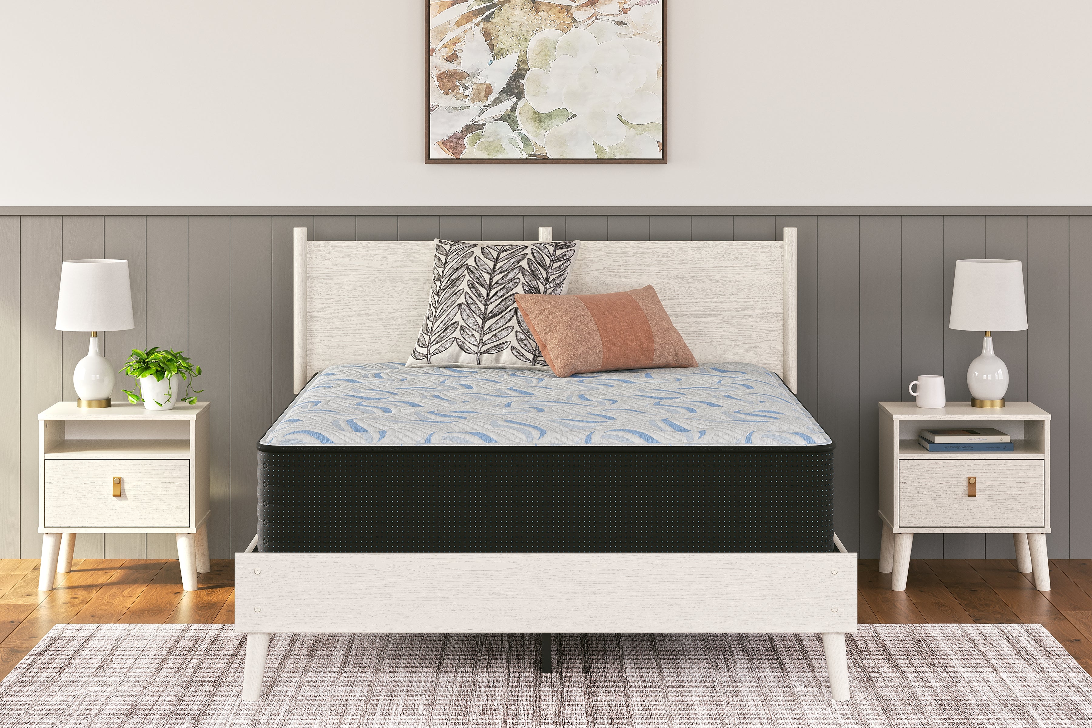 Prime Furniture - Ashley Furniture - Elite Springs Plush Mattresses - California King / Gray/Blue - M40651
