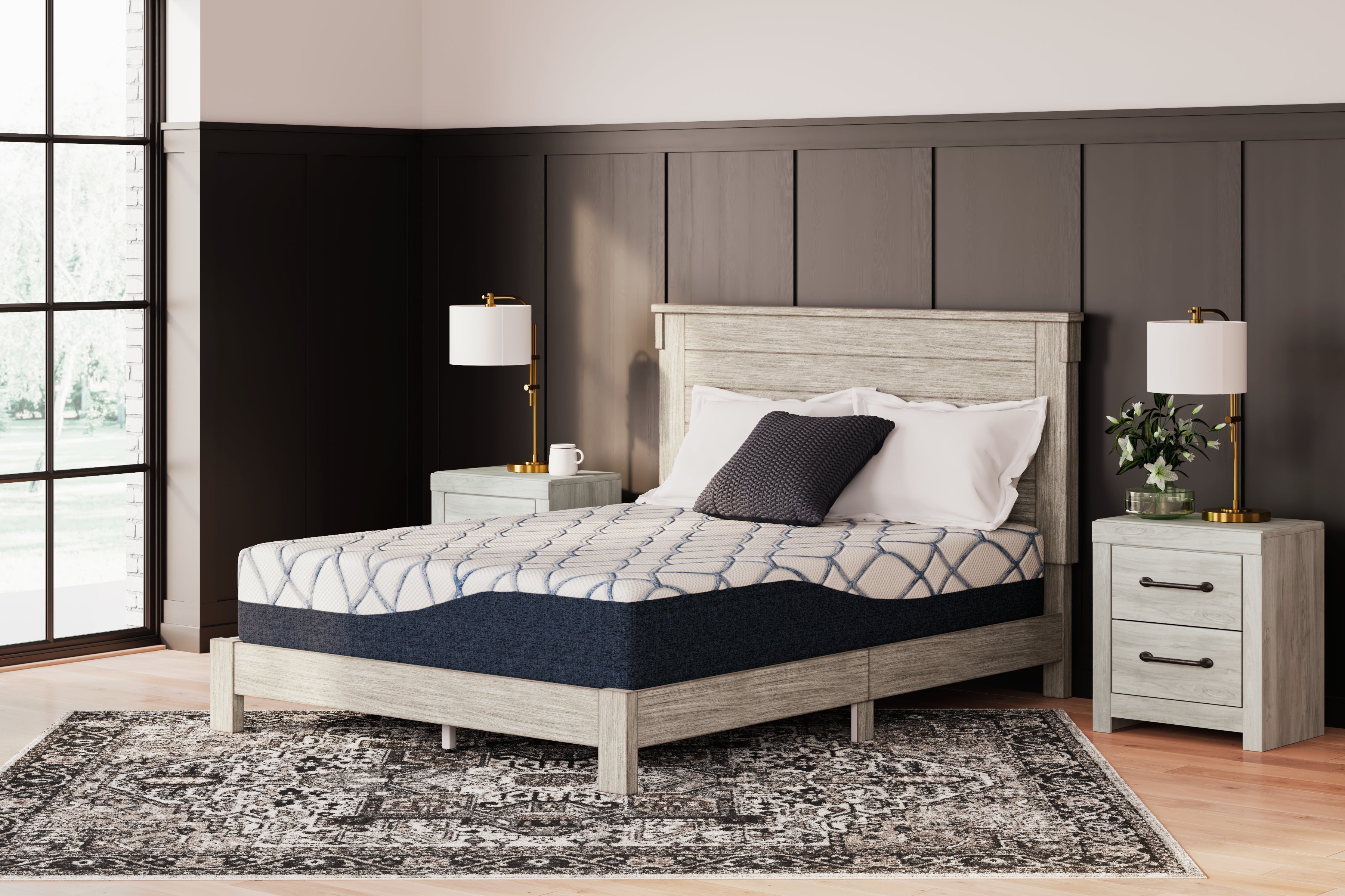 Prime Furniture - Ashley Furniture - 12 Inch Chime Elite 2.0 Mattresses - California King / White/Blue - M42651