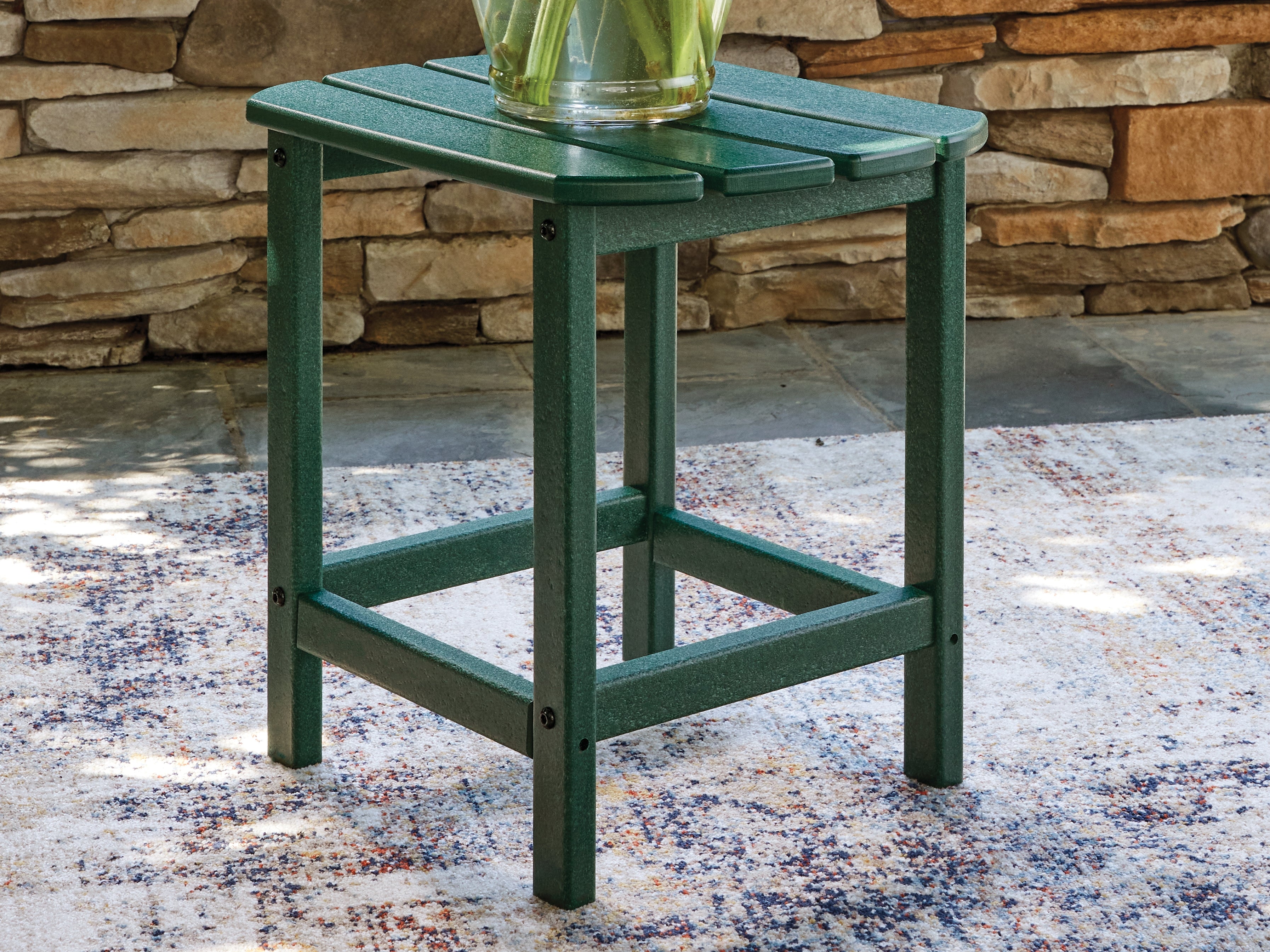 Prime Furniture - Ashley Furniture - Sundown Shores Outdoor - Rectangular End Table / Green - PCP007-703