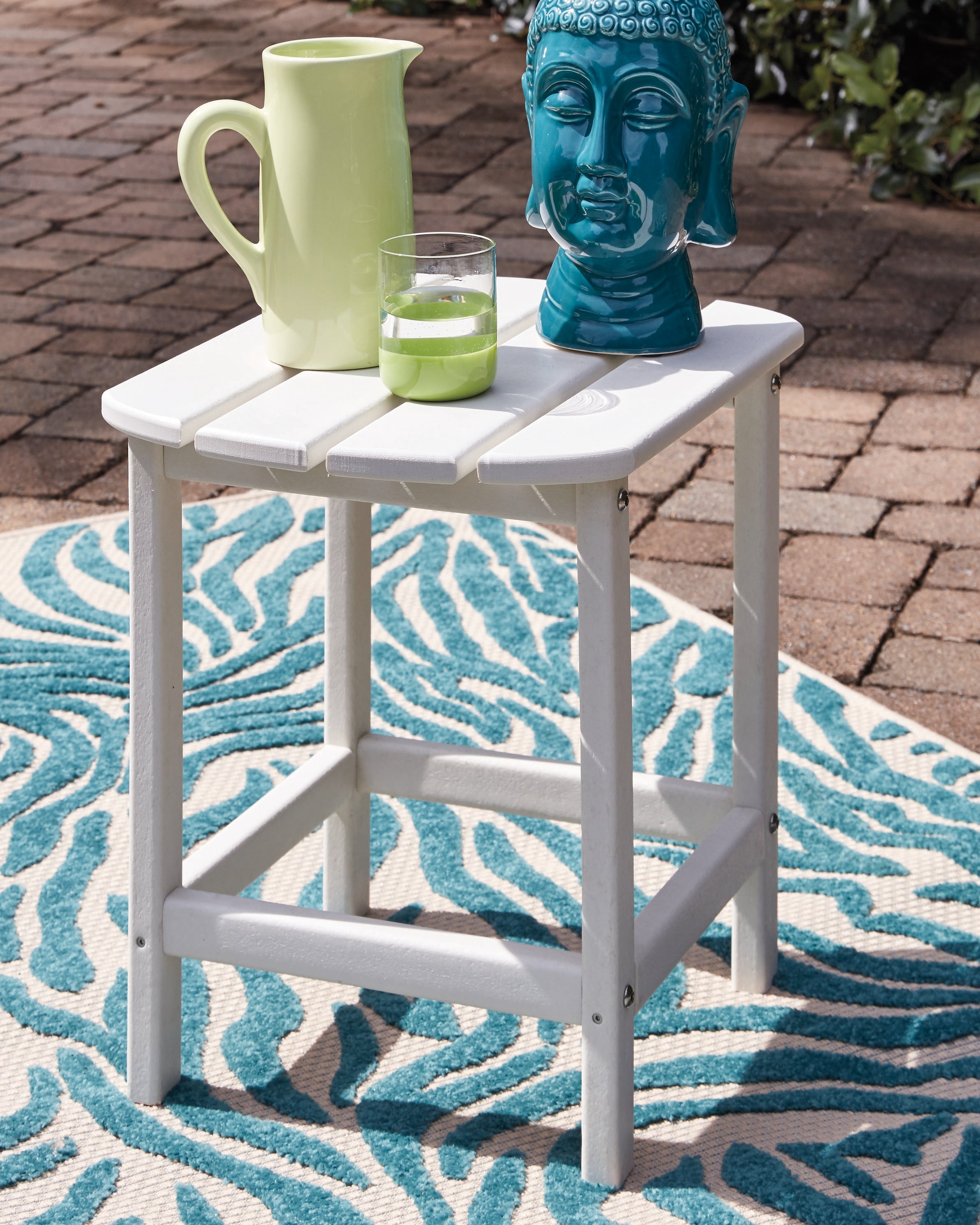 Prime Furniture - Ashley Furniture - Sundown Treasure Outdoor - Rectangular End Table / White - P011-703