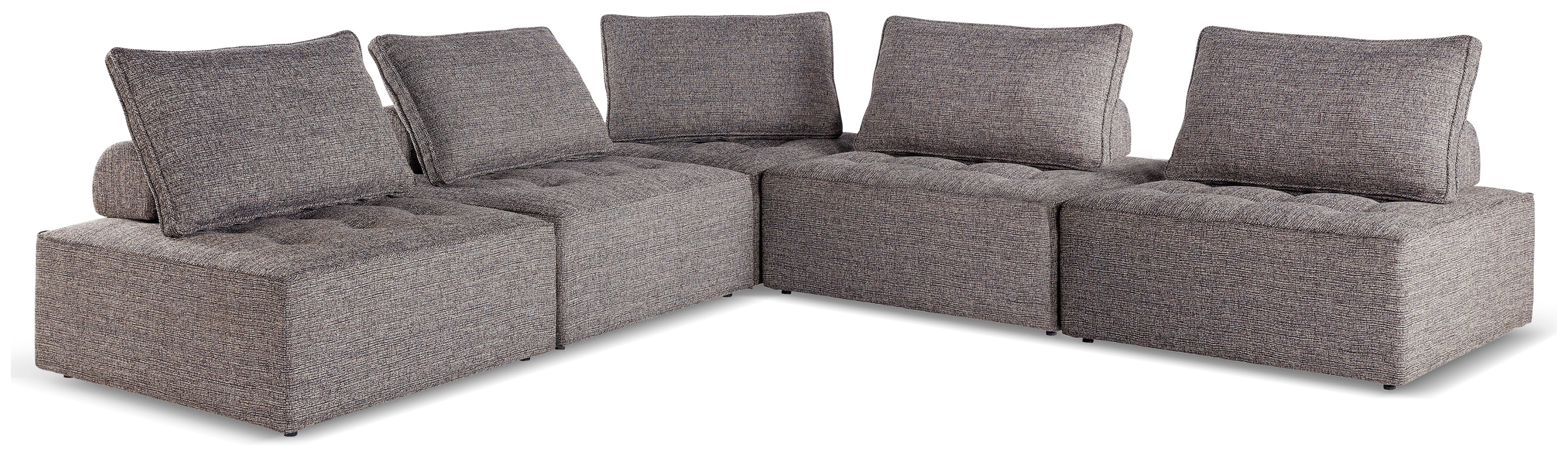 Prime Furniture - Ashley Furniture - Bree Zee Outdoor - 5-Piece Outdoor Modular Seating / Brown - P160P10