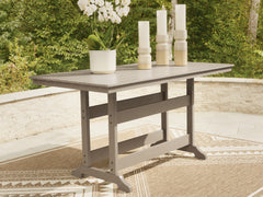 Prime Furniture - Ashley Furniture - Seacliff Beach Outdoor - RECT COUNTER TABLE W/UMB OPT - PCP228-642