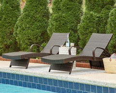 Prime Furniture - Ashley Furniture - Kantana Outdoor - Chaise Lounge (Set of 2) / Brown - P283-815