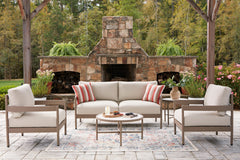 Prime Furniture - Ashley Furniture - Bluff Trail Outdoor - Love/Chairs/Tables Set (5/CN) - PCP383-080