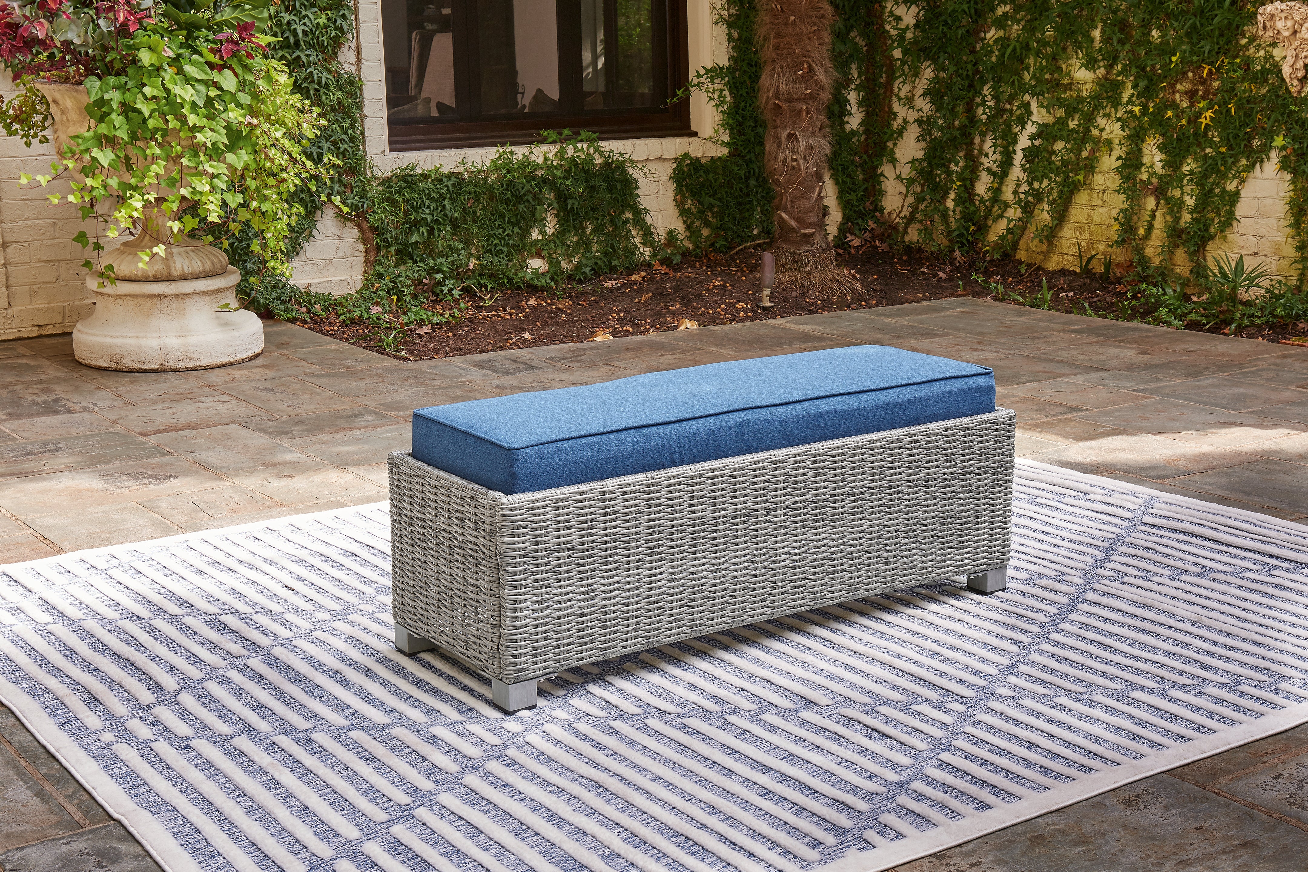 Prime Furniture - Ashley Furniture - Naples Beach Outdoor - RAF/LAF Loveseat w/CUSH (Set of 2) / Light Gray - P439-854
