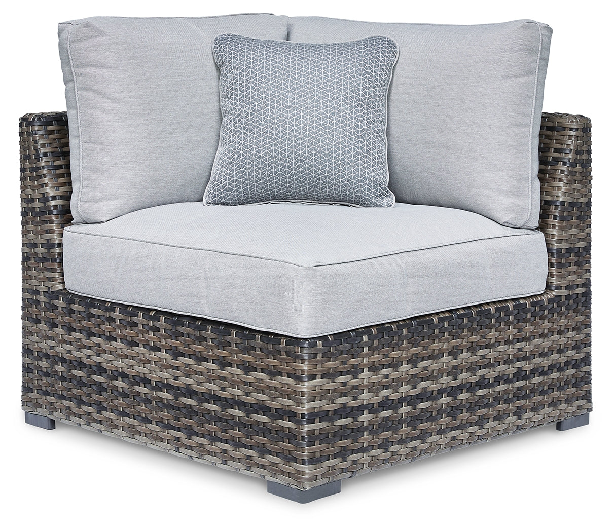 Prime Furniture - Ashley Furniture - Harbor Court Outdoor - Armless Chair w/Cushion (Set of 2) / Gray - P459-846