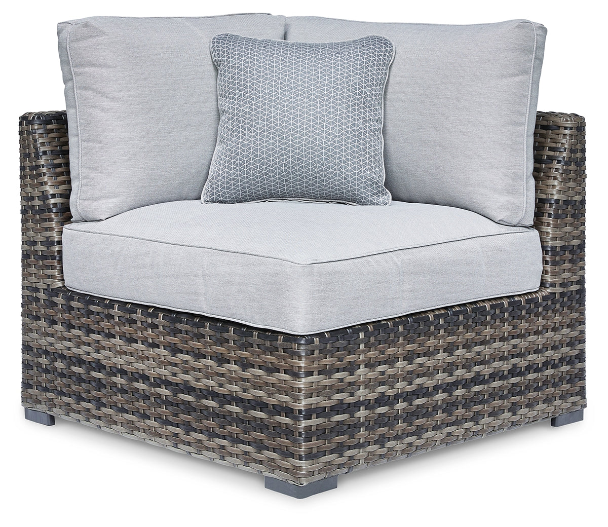 Prime Furniture - Ashley Furniture - Harbor Court Outdoor - Armless Chair w/Cushion (Set of 2) / Gray - P459-846