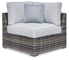 Prime Furniture - Ashley Furniture - Harbor Court Outdoor - Armless Chair w/Cushion (Set of 2) / Gray - P459-846