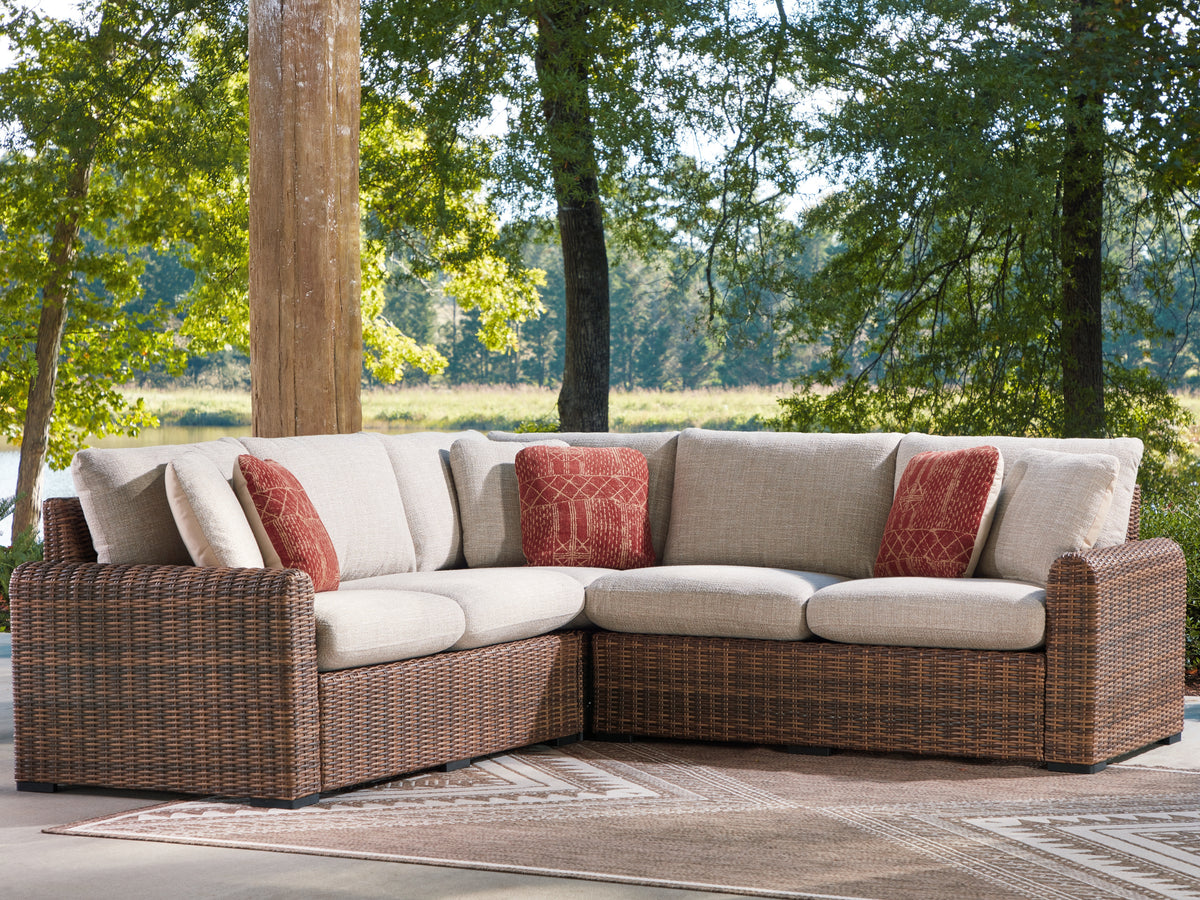 Prime Furniture - Ashley Furniture - Dolan Creek Outdoor - 3-Piece Outdoor Sectional - PCP610P1