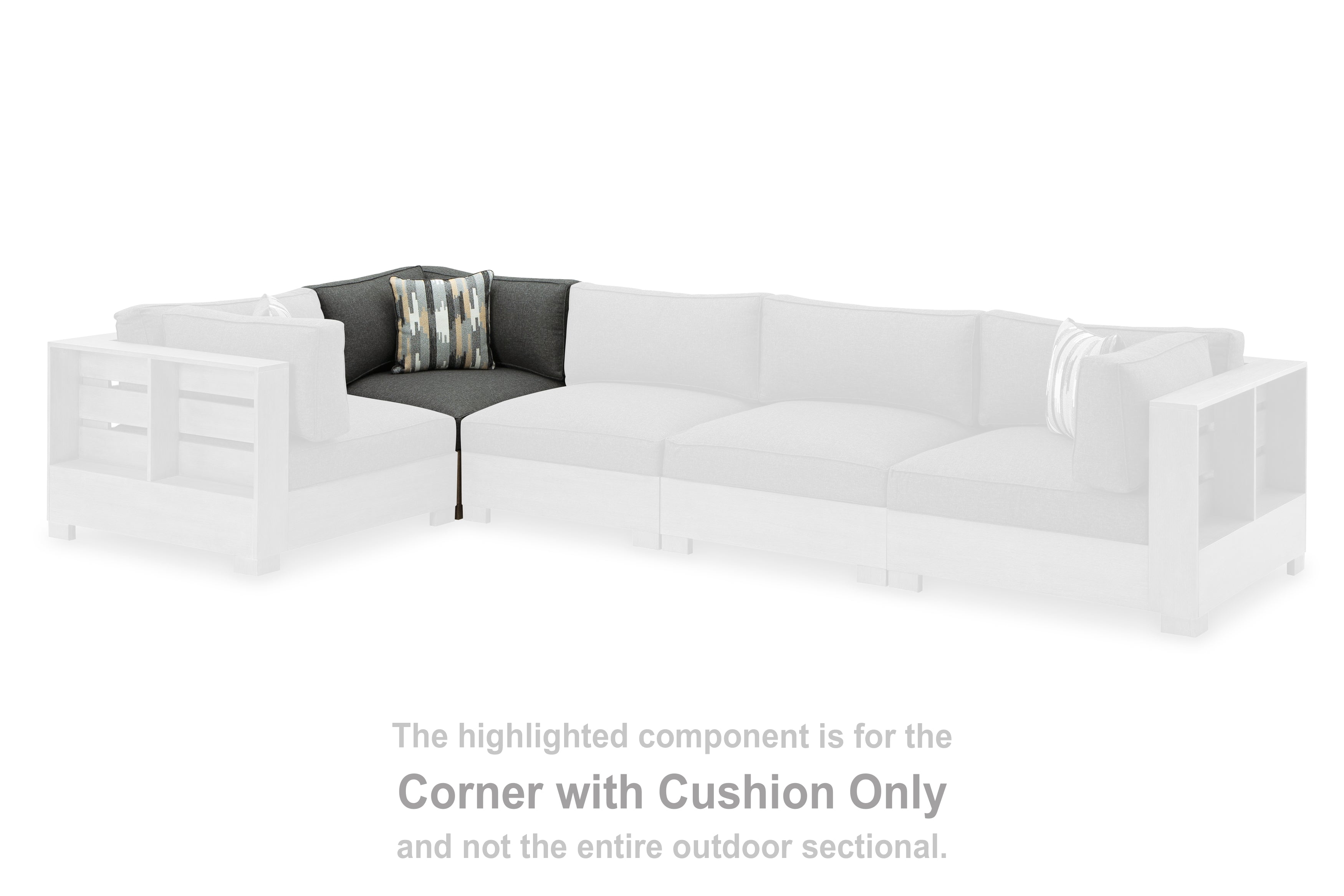 Prime Furniture - Ashley Furniture - Citrine Park Outdoor - Corner with Cushion (1/CN) / Brown/Charcoal - P660-877