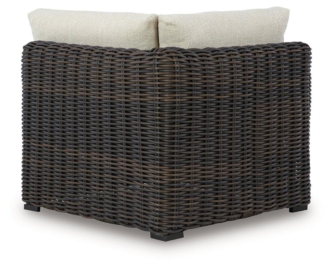 Prime Furniture - Ashley Furniture - Kimora Outdoor - Corner with Cushion / Beige/Dark Brown - P711-877