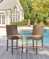 Prime Furniture - Ashley Furniture - Walton Bridge Outdoor - Barstool (Set of 2) / Driftwood - P749-130
