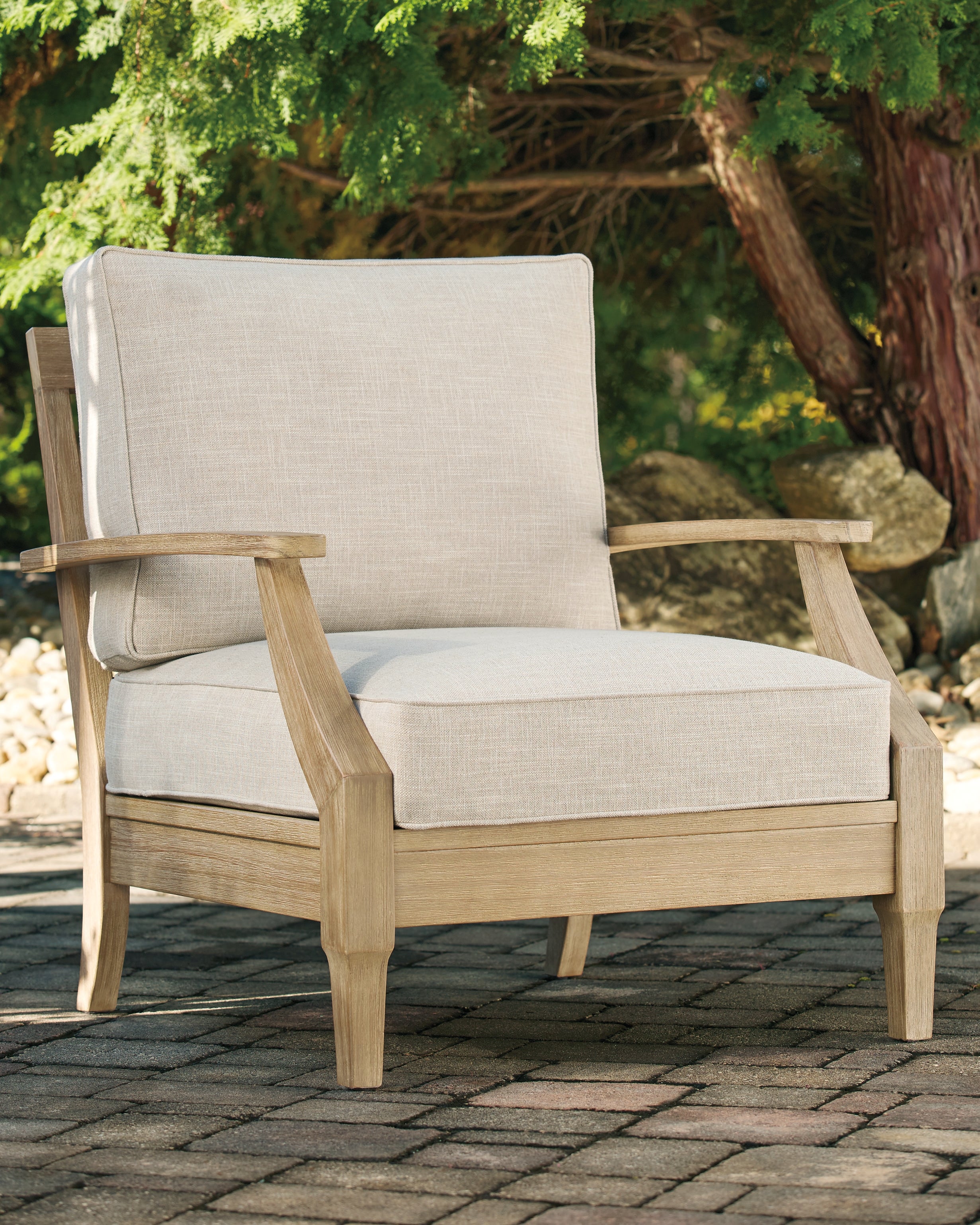 Prime Furniture - Ashley Furniture - Clare View Outdoor - Lounge Chair w/Cushion (1/CN) / Beige - P801-820
