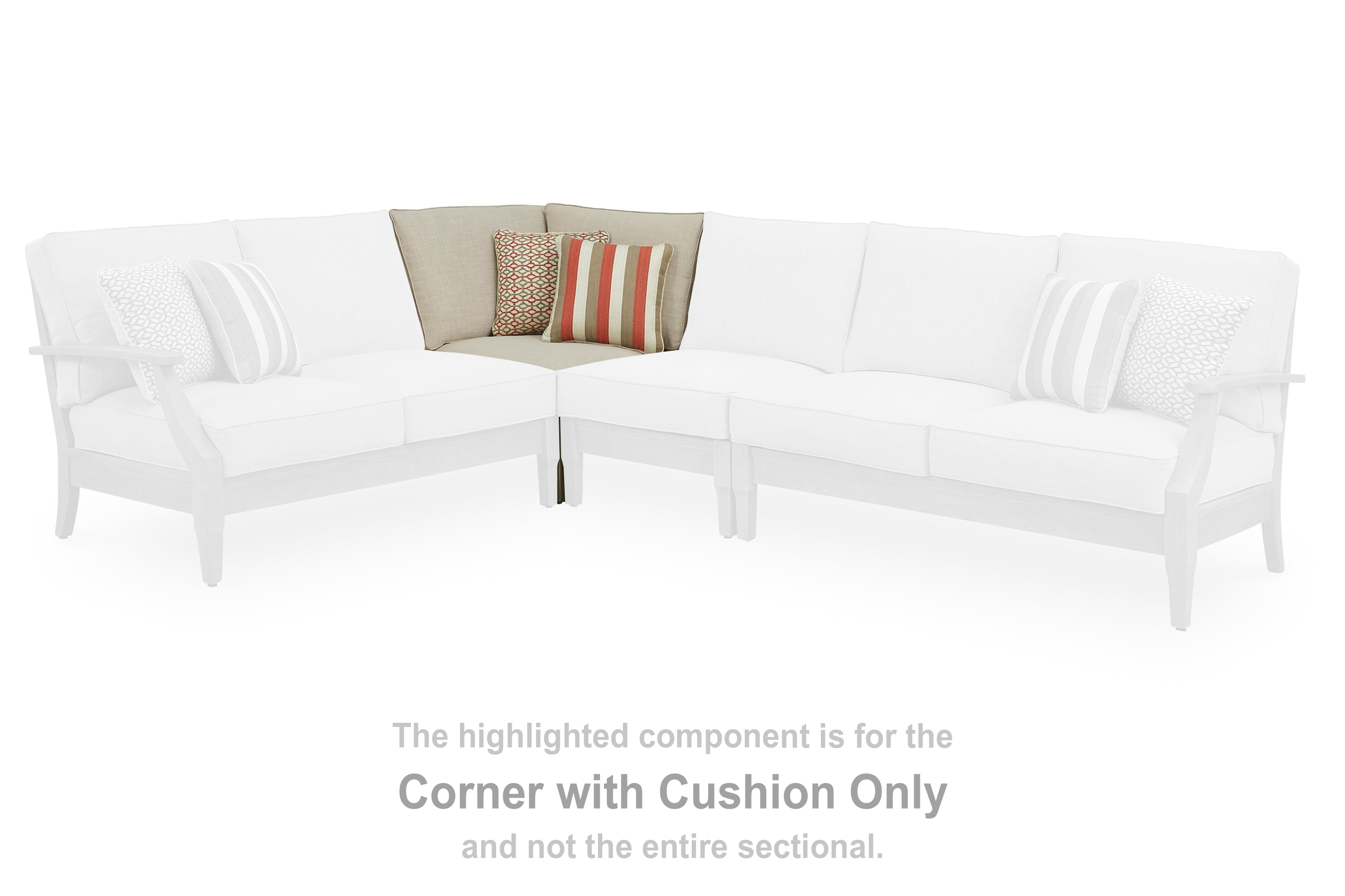 Prime Furniture - Ashley Furniture - Clare View Outdoor - Corner with Cushion / Beige - P801-877