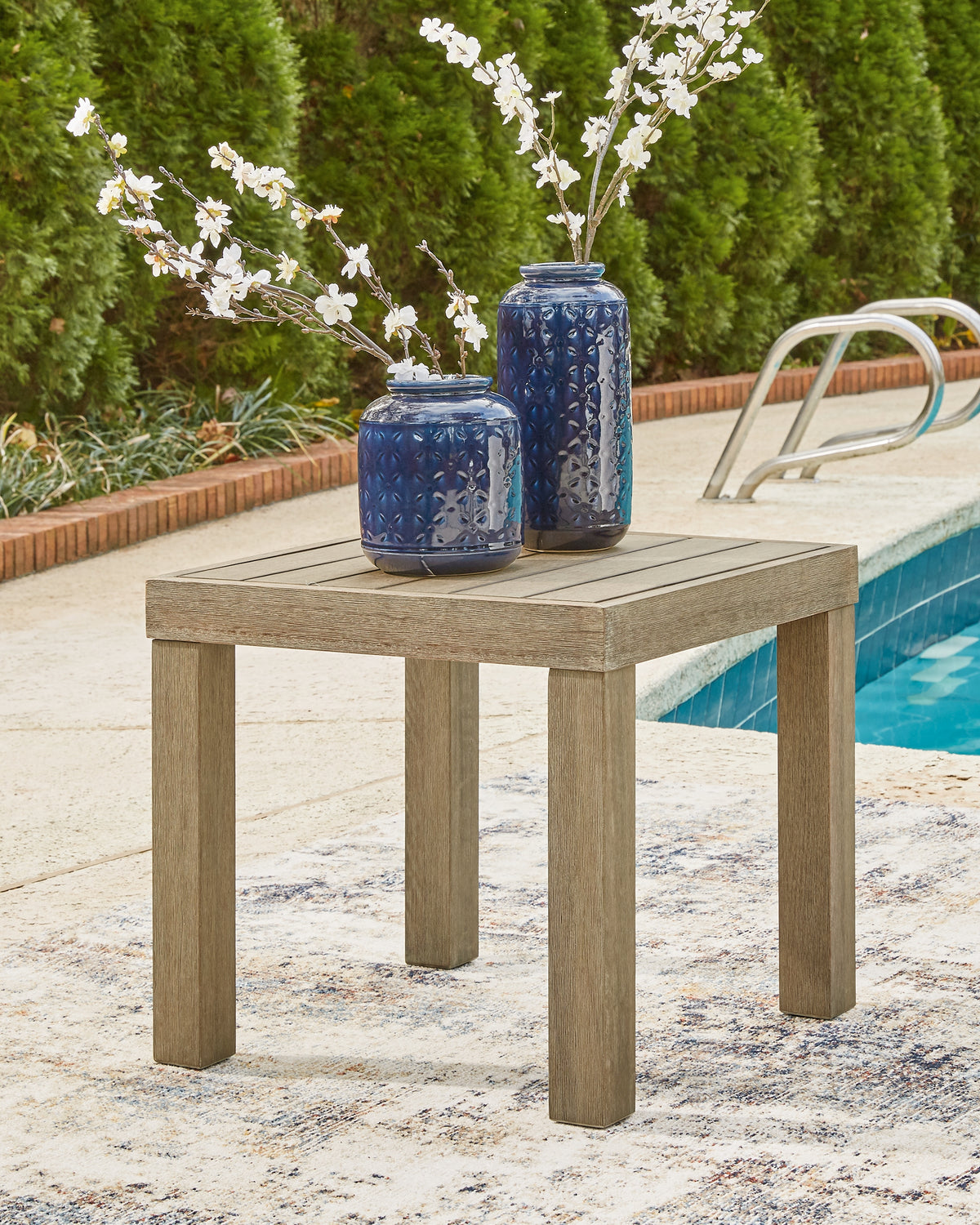 Prime Furniture - Ashley Furniture - Silo Point Outdoor - Square End Table / Brown - P804-702