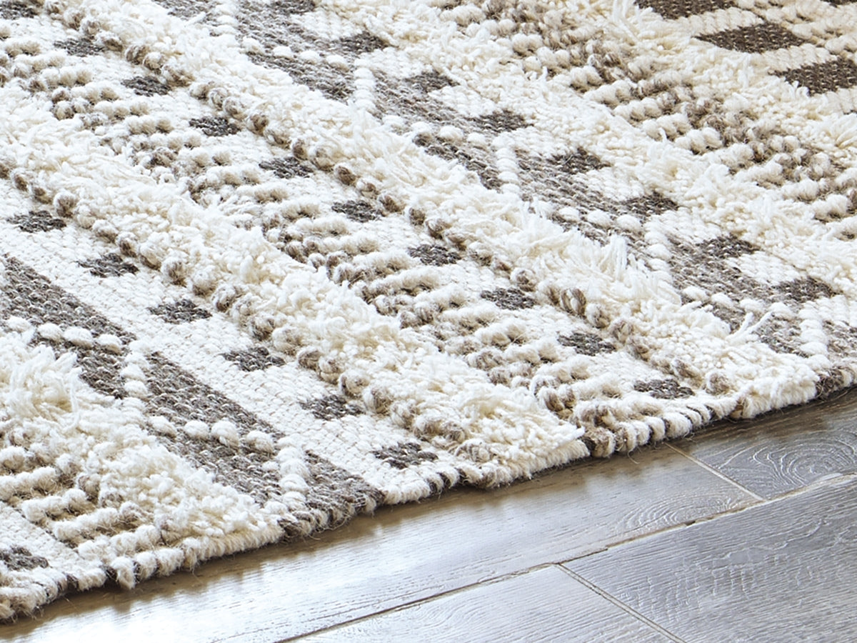 Prime Furniture - Ashley Furniture - Karalee Rug - 5' x 7' Rug / Ivory/Brown - R404442