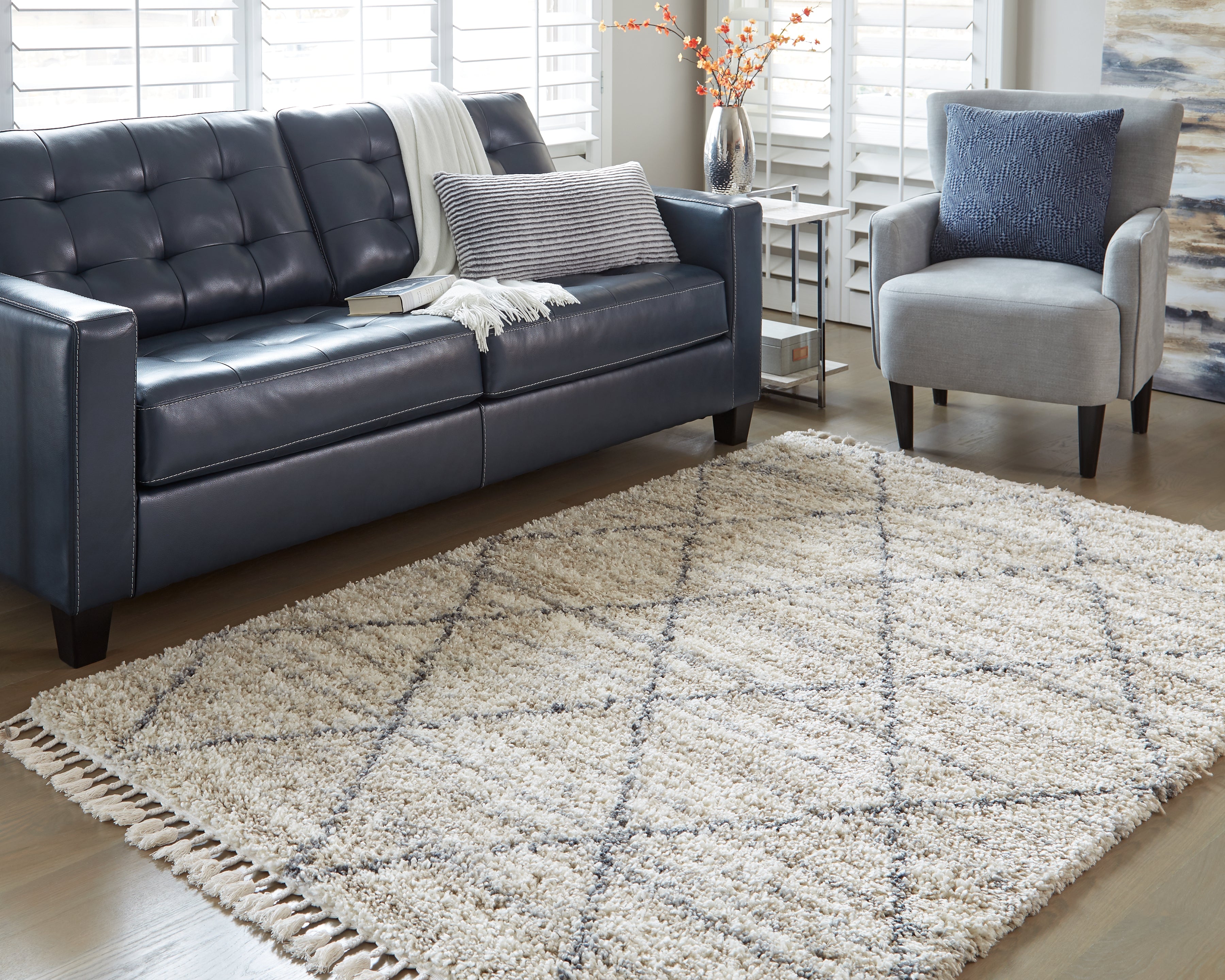 Prime Furniture - Ashley Furniture - Abdalah Rug - 5' x 7' Rug / Beige/Gray - R404622