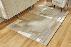 Prime Furniture - Ashley Furniture - Abbotton Rug - 5' x 7' Rug / Taupe/Gray/Caramel - R406332