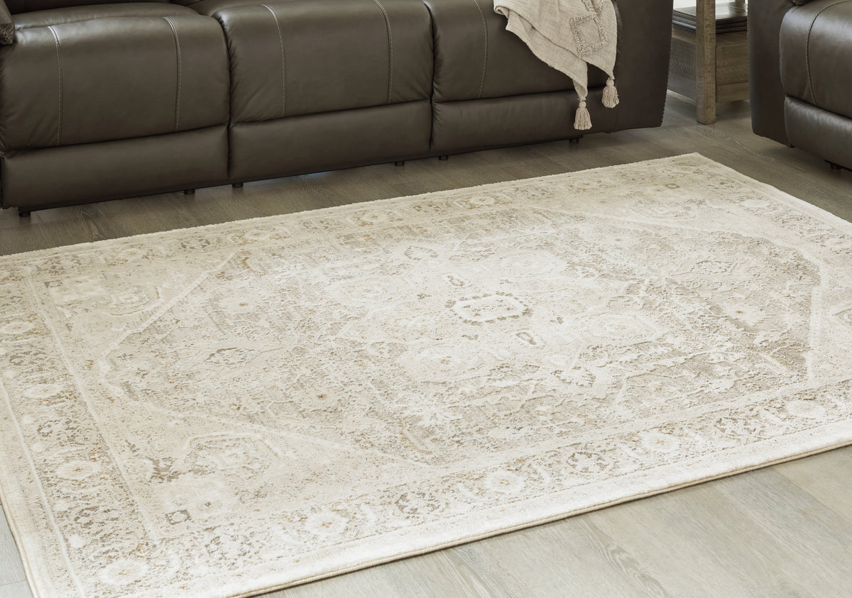 Prime Furniture - Ashley Furniture - Gatwell Rug - 8' x 10' Rug / Ivory/Gray/Tan - R406511