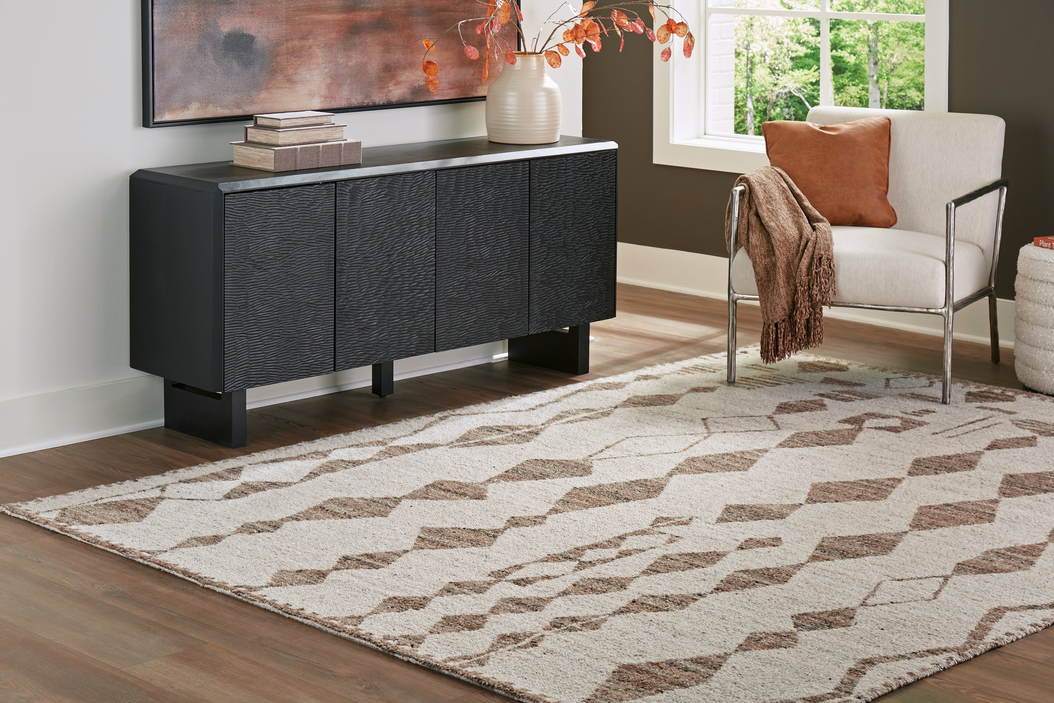 Prime Furniture - Ashley Furniture - Brettler Rug - 8' x 10' Rug / Beige/Brown - R406791