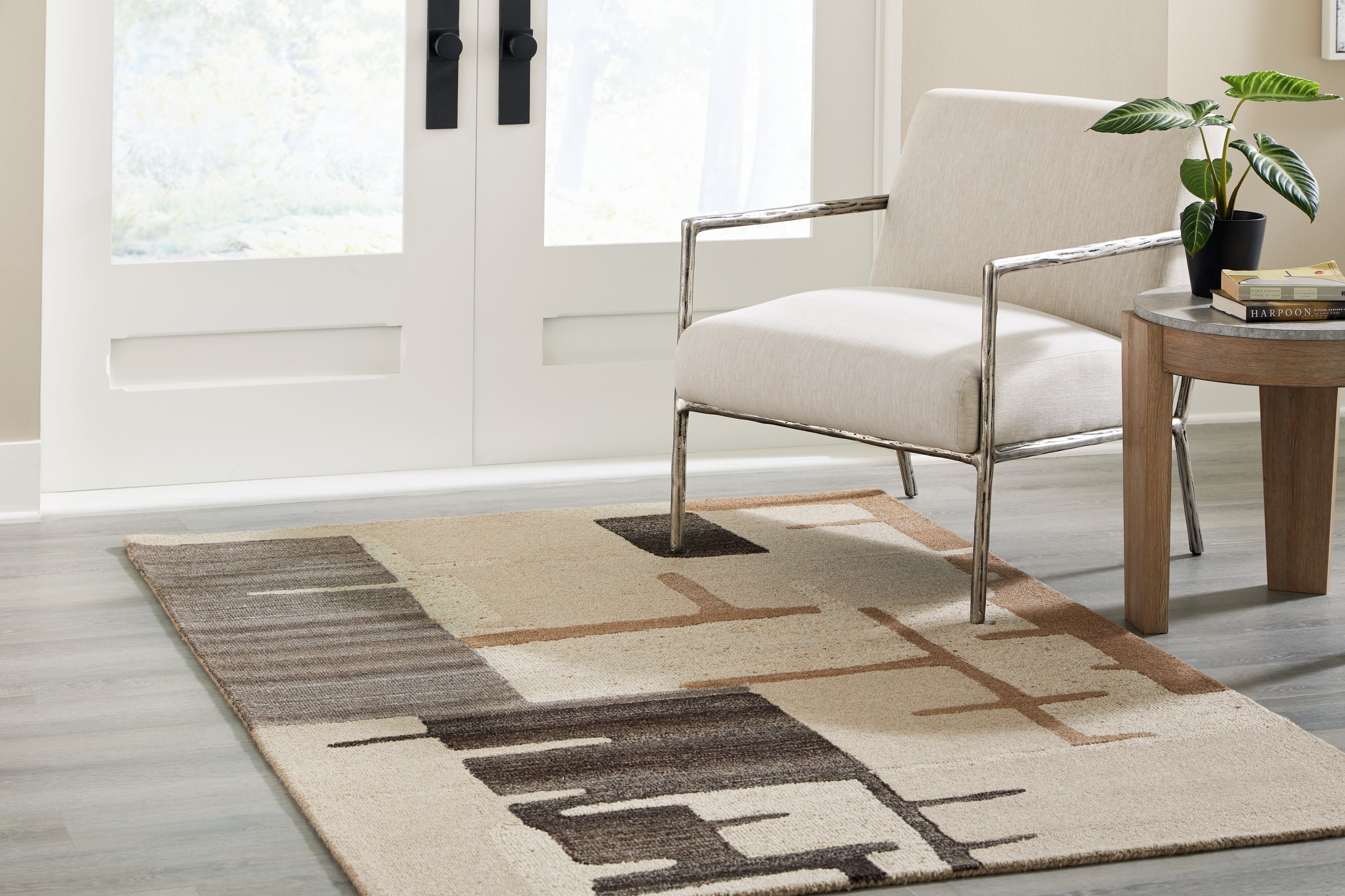Prime Furniture - Ashley Furniture - Kencher Rug - 5' x 7' Rug / Beige/Brown - R406822