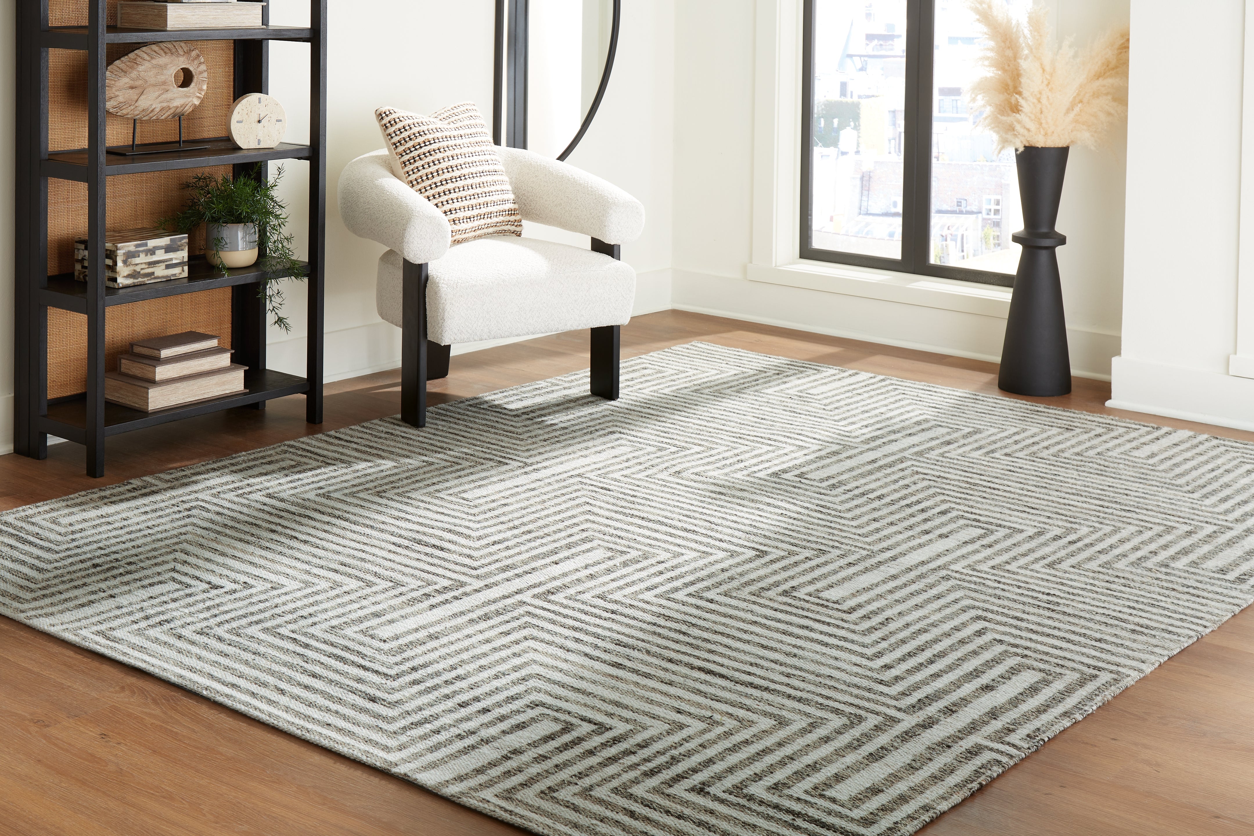 Prime Furniture - Ashley Furniture - Jossen Rug - 8' x 10' Rug / Ivory/Gray - R406831