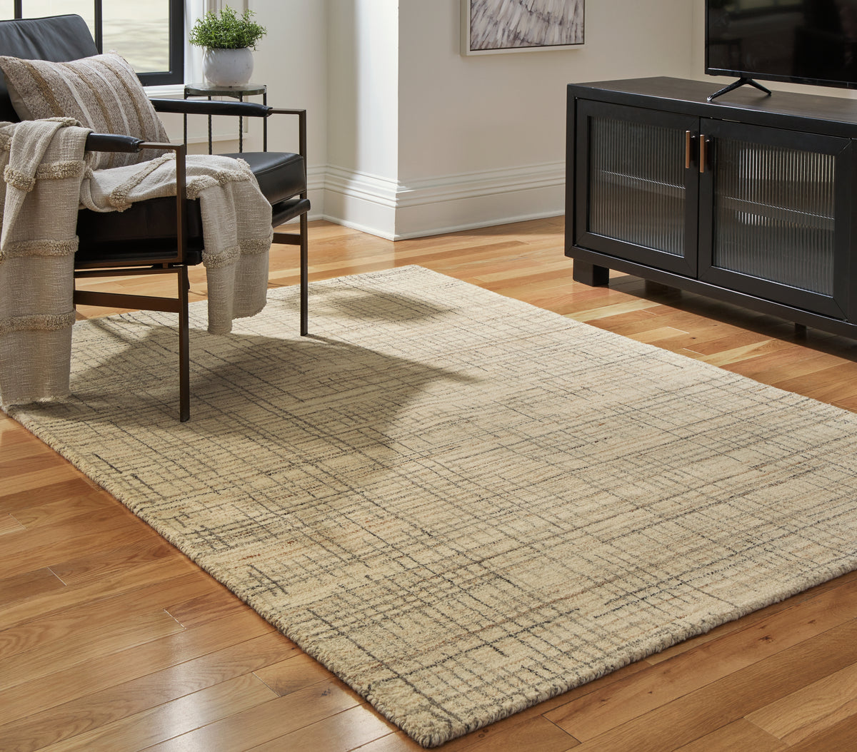 Prime Furniture - Ashley Furniture - Janston Rug - 5' x 7' Rug / Ivory/Gray/Tan - R406862