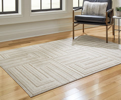 Prime Furniture - Ashley Furniture - Darmondard Rug - 5' x 7' Rug / Cream/Taupe - R406942