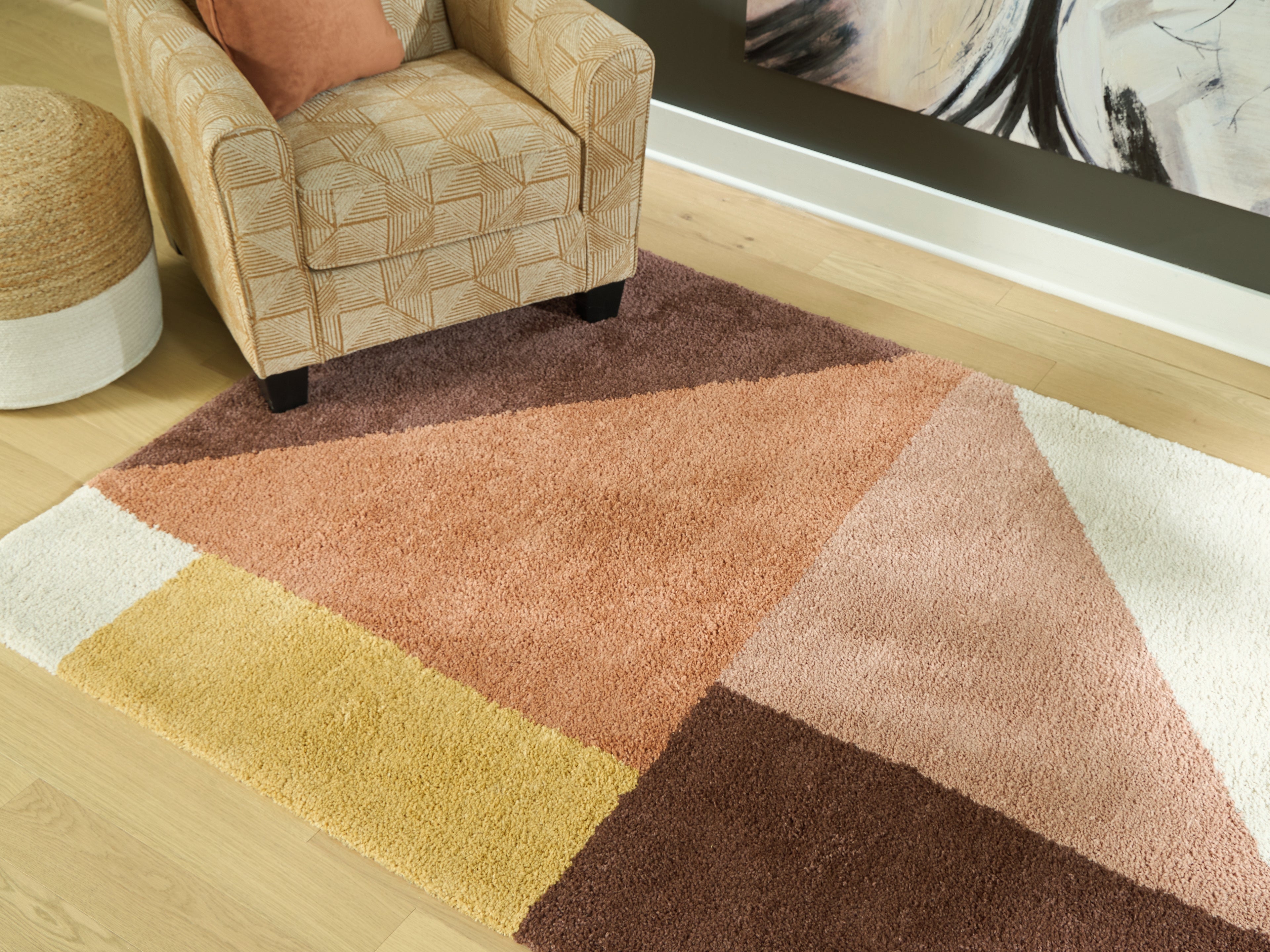 Prime Furniture - Ashley Furniture - Gailmore Rug - 8' x 10' Rug / Cream/Pink/Ocher - R407171