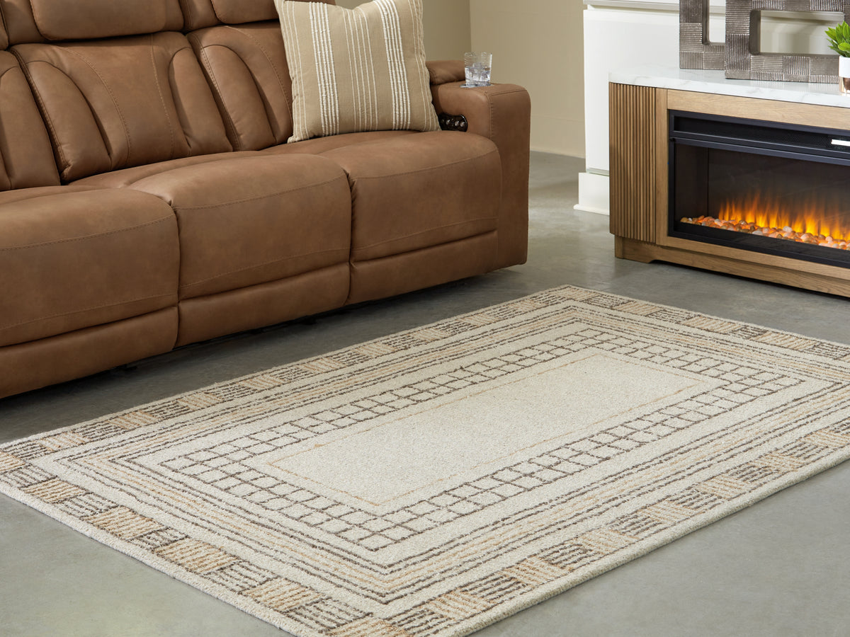 Prime Furniture - Ashley Furniture - Idaman Rug - Large Rug / Taupe/Brown - R407291