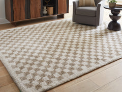 Prime Furniture - Ashley Furniture - Karamen Rug - Medium Rug / Taupe/Ivory - R407342