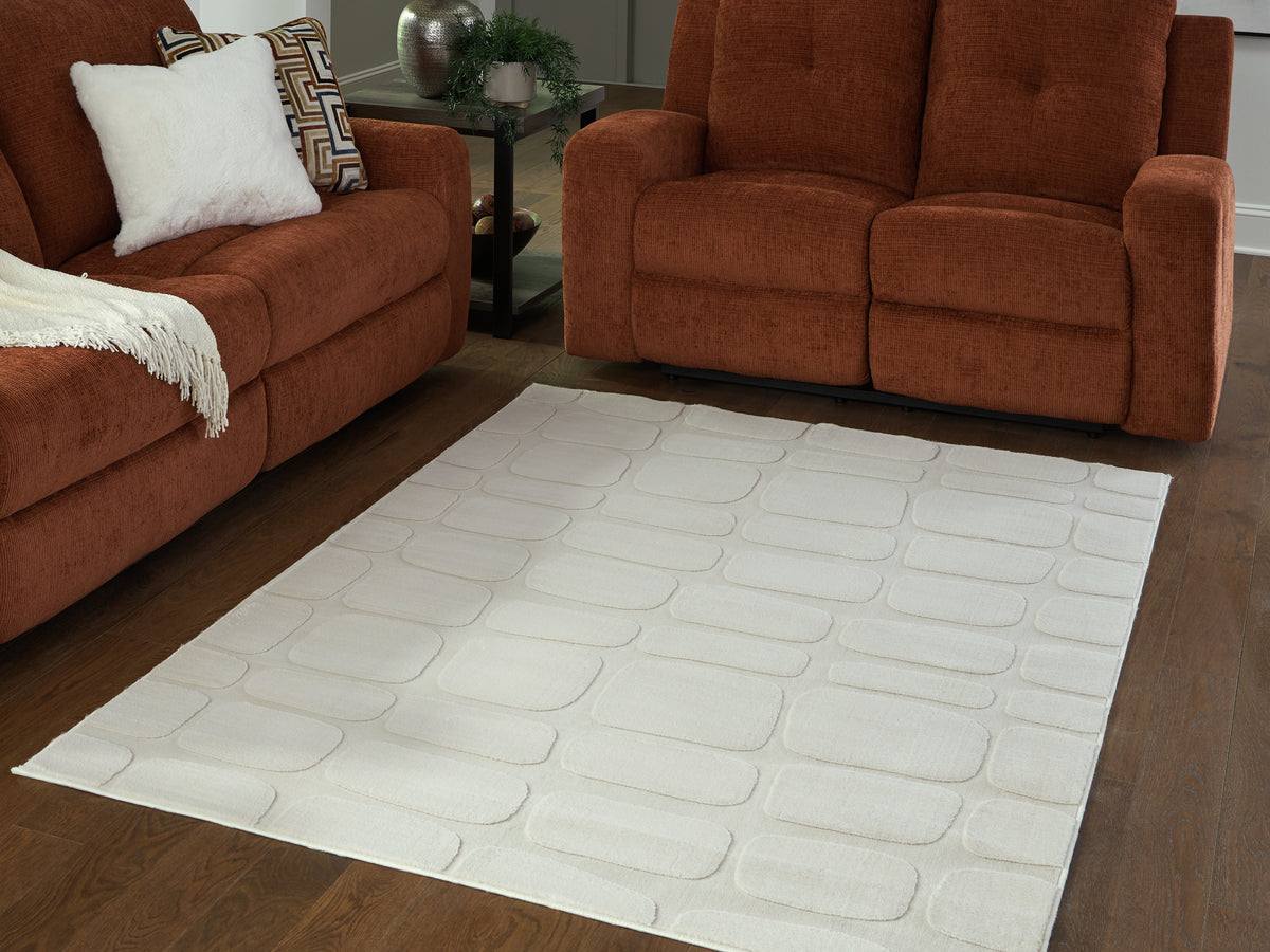 Prime Furniture - Ashley Furniture - Malvinsboro Rug - Washable 5' x 7' Area Rug / Sandstone - R407442