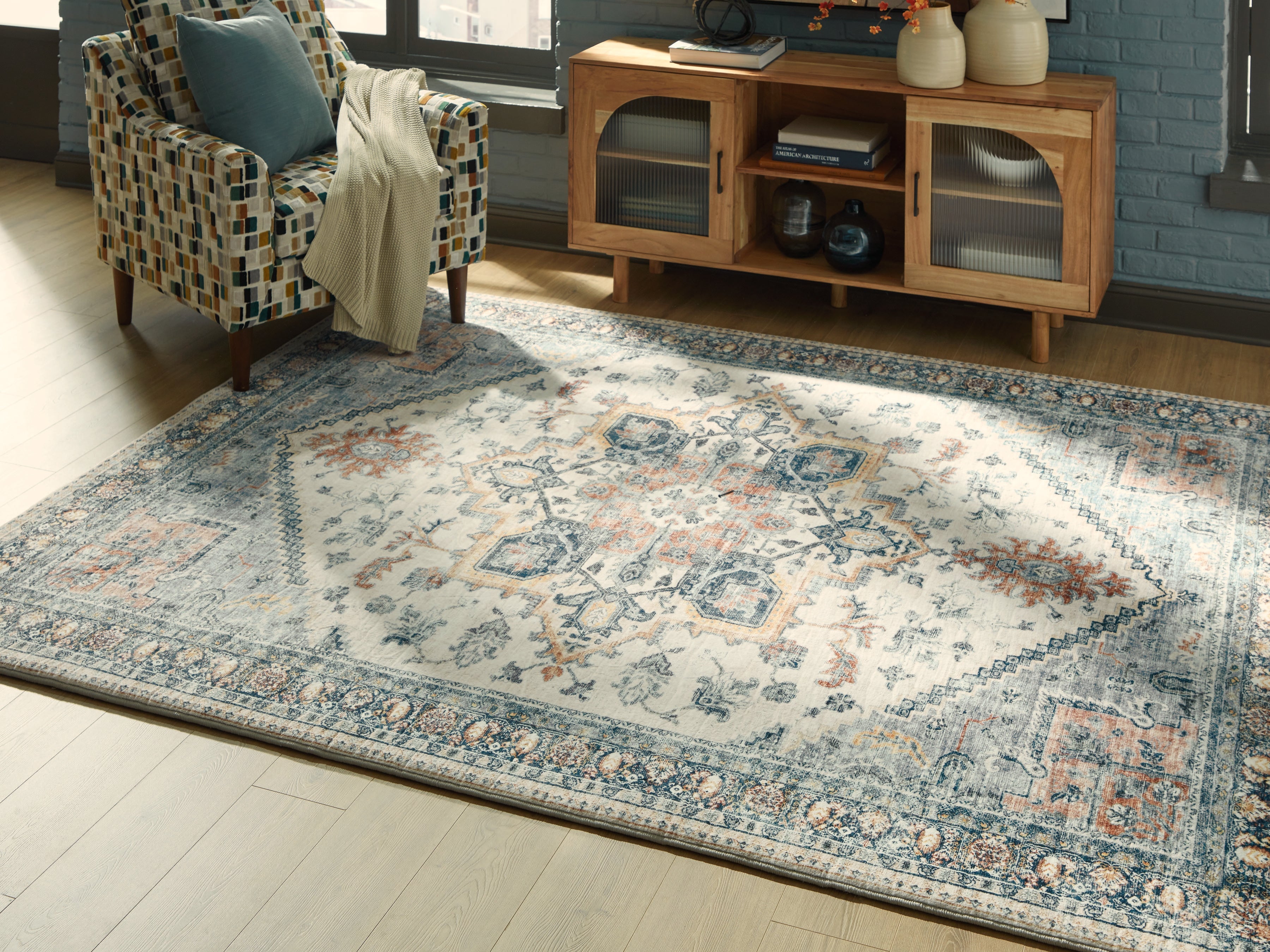 Prime Furniture - Ashley Furniture - Wallney Rug - 7'6" x 9'6" Area Rug / Multi - R407491