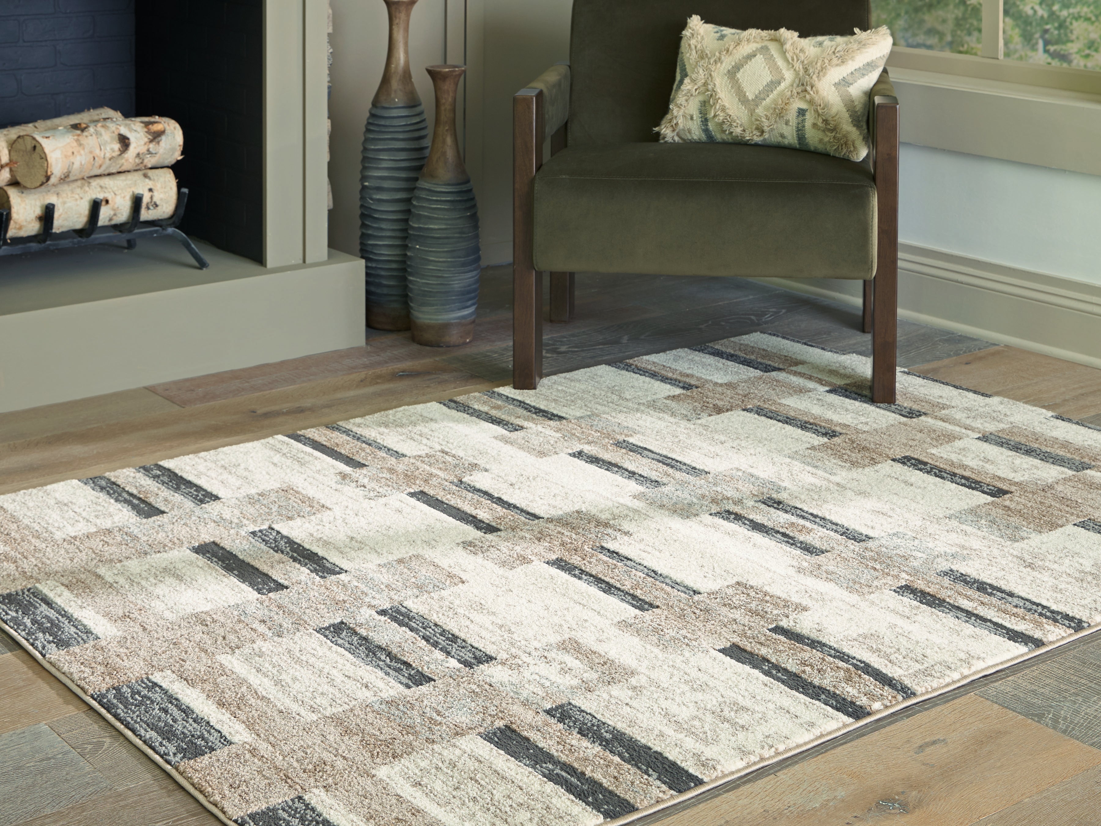 Prime Furniture - Ashley Furniture - Alstone Rug - 5'3" x 7' Area Rug / Multi - R407732