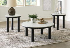 Prime Furniture - Ashley Furniture - Xandrum Table (Set of 3) - Occasional Table Set (3/CN) / Black/White - T159-13