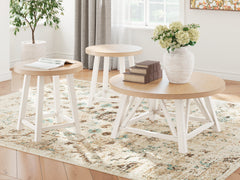 Prime Furniture - Ashley Furniture - Fawndell Table (Set of 3) - Occasional Table Set (3/CN) / Antique White/Brown - T193-13