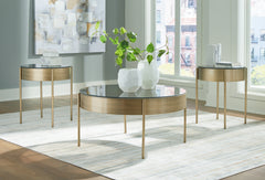 Prime Furniture - Ashley Furniture - Jettaya Table (Set of 3) - Occasional Table Set (3/CN) / Brushed Brass - T285-13